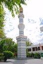 Full minaret view of Grand Friday Mosque, Islamic Centre, Masjid-al-Sultan Muhammad Thakurufaanu Al Auzam in Male, Maldives Royalty Free Stock Photo