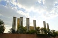 Apartheid museum pillars Royalty Free Stock Photo