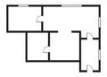 Apartment architectural plan. Top view of floor plan. Vector blueprint project of house. Professional layout in drawing