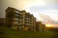 Apartment block at sunset Royalty Free Stock Photo