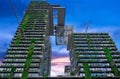 Apartment block in Sydney NSW Australia with hanging gardens and plants on exterior of the building Royalty Free Stock Photo