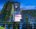 Apartment block in Sydney NSW Australia with hanging gardens and plants on exterior of the building Royalty Free Stock Photo