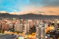 Apartment buidings in the wealhty district of Las Condes with The Andes mountain Range in the back Royalty Free Stock Photo