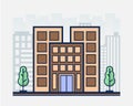 Apartment building and city concept with icon design, flat illustration Royalty Free Stock Photo