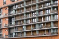 Apartment building with exterior balconies Royalty Free Stock Photo