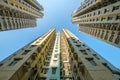 Apartment building facade, high rise residential real estate, HongKong