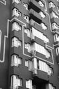 Apartment building facade. Residential real estate. Modern architecture and structure in Barcelona, Spain. Style and Royalty Free Stock Photo