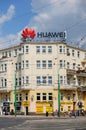 Huawei logo on building