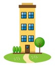 Apartment Building Represents Condo Property 3d Illustration Royalty Free Stock Photo