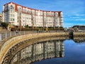 Apartment building on the lake shore in Victoria, Canada