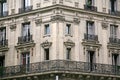 Apartment building with ornate 19th century architecture typical of central Paris