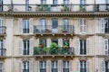 Apartment building with ornate 19th century architecture typical of central Paris