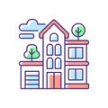 Apartment building RGB color icon Royalty Free Stock Photo