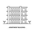 Apartment Building thin line design template