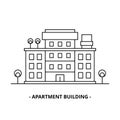 Apartment Building thin line design template