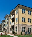Apartment complex exterior details Royalty Free Stock Photo