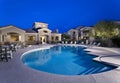 Apartment/Condo Swimming Pool at Dusk Royalty Free Stock Photo