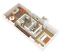 Apartment design - 3d floor plan