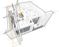 Apartment diagram connected to the wind turbines Royalty Free Stock Photo