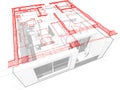 Apartment diagram with hand drawn floorplan diagram