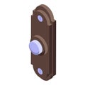 Apartment door bell icon isometric vector. Push button