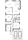 Apartment flat top view 2d render apartment floor plan 2D Floor plan Royalty Free Stock Photo