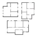 Apartment Floor Plan Set Top View. Vector Royalty Free Stock Photo