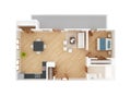 Apartment floor plan top view