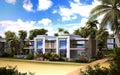 Apartment house on the beach Royalty Free Stock Photo