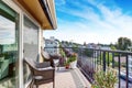 Apartment house exterior in Seattle. Balcony view. Royalty Free Stock Photo