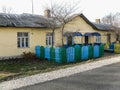 Apartment house in the Russian village in the Kaluga region.