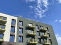 Apartment house with unfinished balcony railing