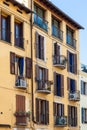 Apartment house in Verona city in spring