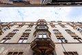 Apartment houses on narrow street in Vienna , Austria Royalty Free Stock Photo