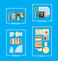 Apartment Interior Design Vector Illustration