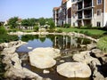 Apartment with landscaped grounds