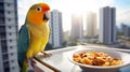 Apartment life is enriched with a loving lovebird
