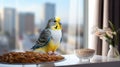 Apartment life with a lively budgerigar, a small bird with a big personality