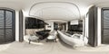 Apartment Living area with kitchen in modern luxury style interior design Full spherical 360 degrees  view Royalty Free Stock Photo