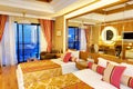 Apartment in the luxury hotel in night illumination Royalty Free Stock Photo