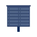 Apartment mailbox icon flat isolated vector