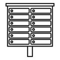 Apartment mailbox icon, outline style