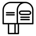 Apartment mailbox icon, outline style