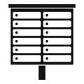 Apartment mailbox icon, simple style