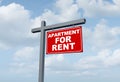 Apartment For Rent sign Royalty Free Stock Photo