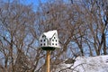 Three level apartment birdhouse Royalty Free Stock Photo