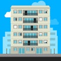 Apartment. Urban family home classic building vector illustration stock illustration