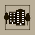 Apartment vector isolated. Ofice building. Flat vector illustra Royalty Free Stock Photo