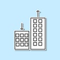 Apartmentprices changing, up down sticker icon. Simple thin line, outline vector of real estate icons for ui and ux, website or