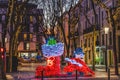 Apartments Christmas Lights Decorations Narrow Street Nimes Gard France